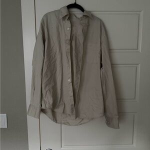 Men's Beige Button-Up